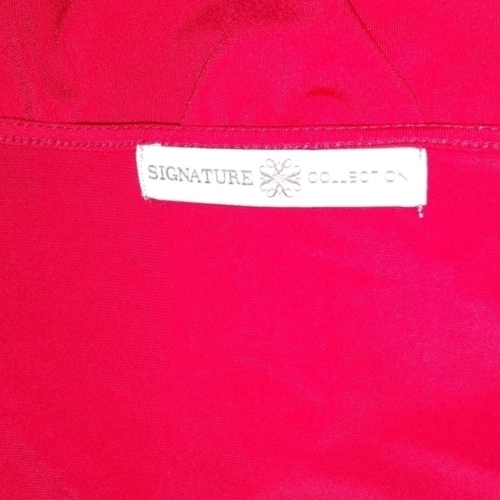Signature Collection Dress,  sz 2W 22-24W Deep Red, short sleeve cutouts NWOT - Picture 6 of 6